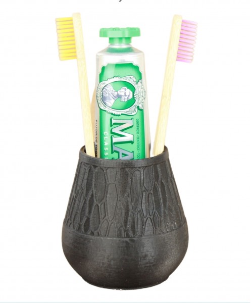 Diş Fırçalığı Tezgah Üstü Siyah Renk Diş Fırçası Standı Vazo Model